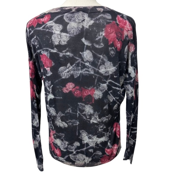 The Kooples Pullover Rose Print Long Sleeve Top Size Medium - Picture 8 of 8